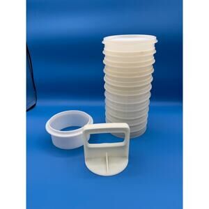 Vintage Tupperware Hamburger Press & Keeper Set - Large Lot of 11  Keepers